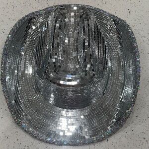 Source Unknown Silver Sequin Cowboy Party Hat